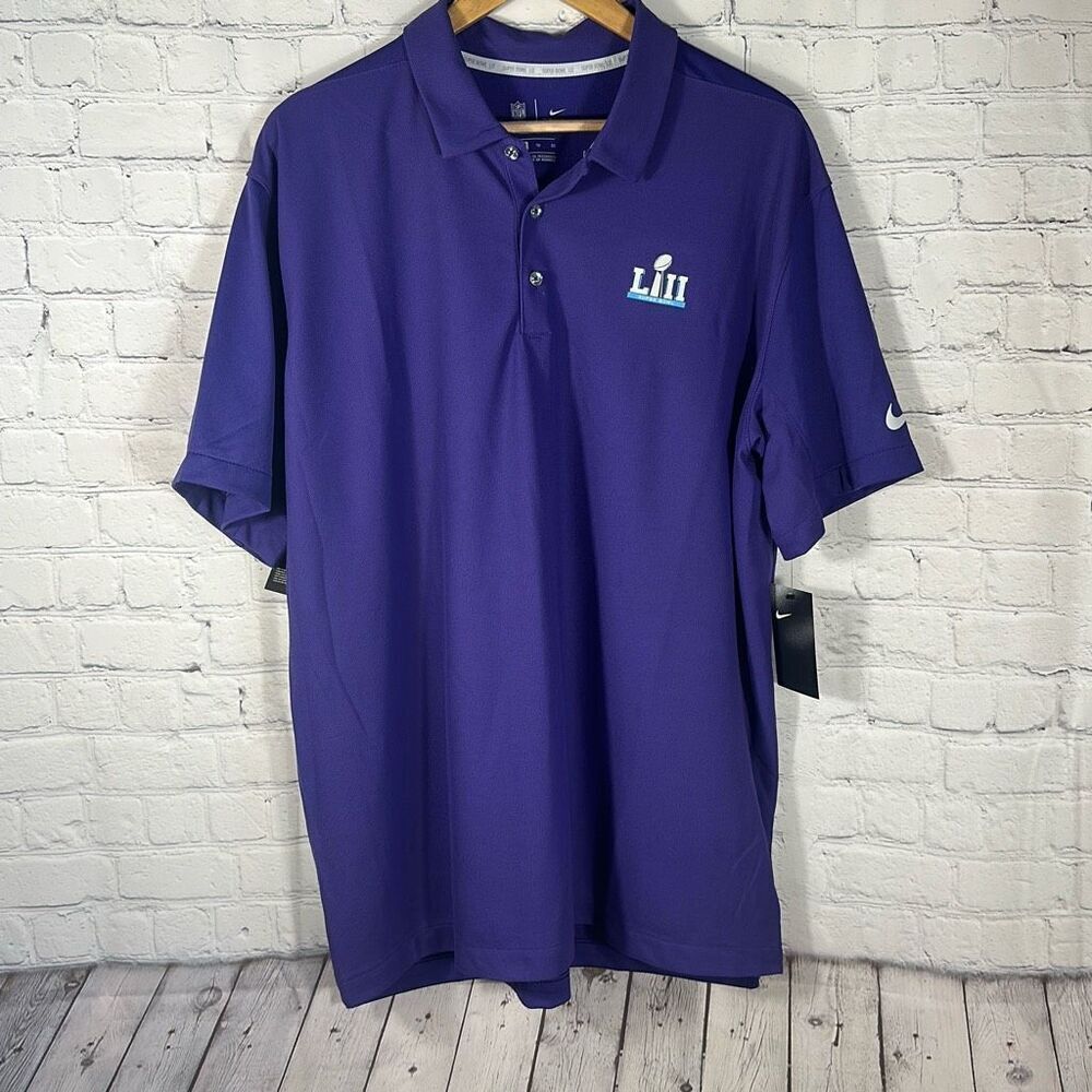 Super Bowl 52 LII Purple Mens Polo Shirt‎ size L Large NFL Pro Line Fanatics